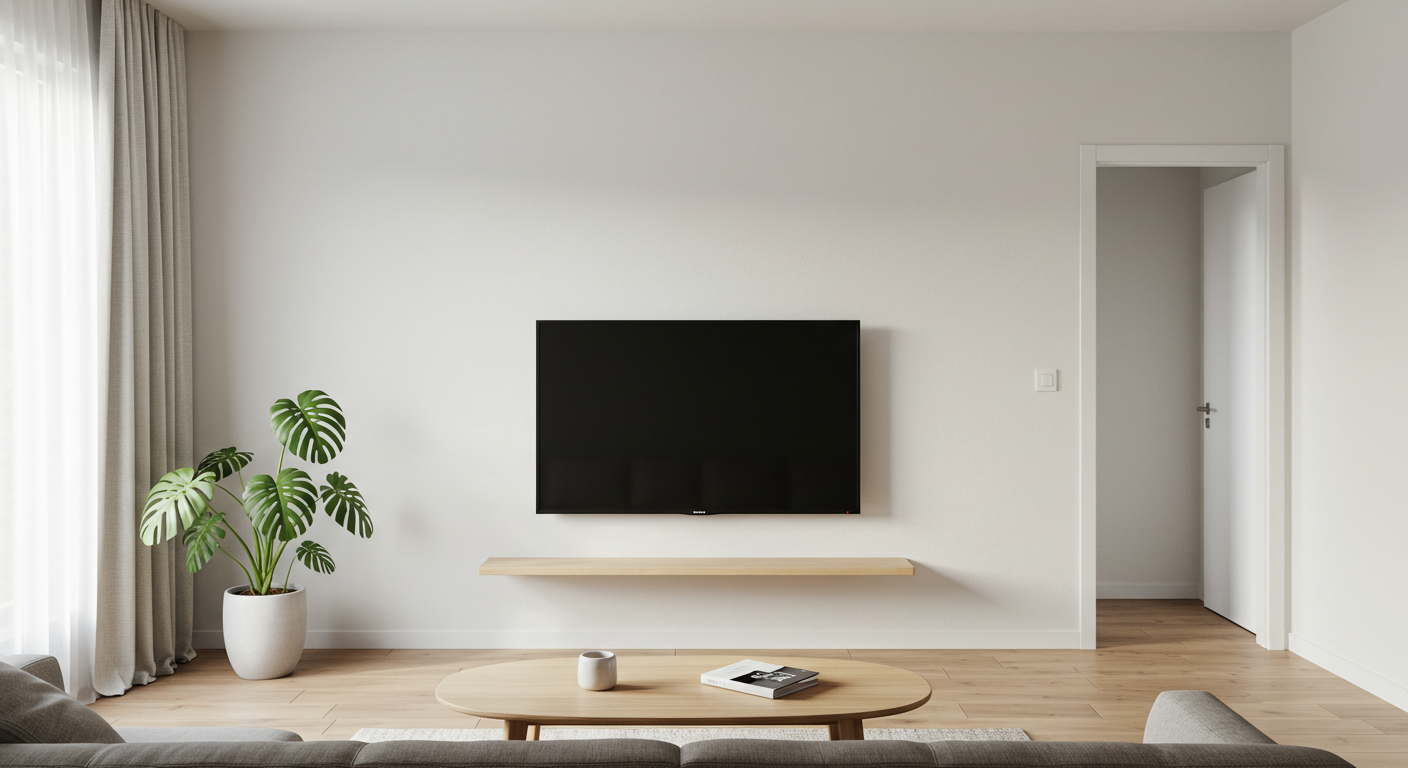 ホッチキスで壁掛け 上下左右角度調節が可能なアーム式 テレビ 壁掛け